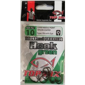   Top Mix Method Feeder Zielony 10 Haczyk karpiowy z oczkiem i brodą 10 szt.