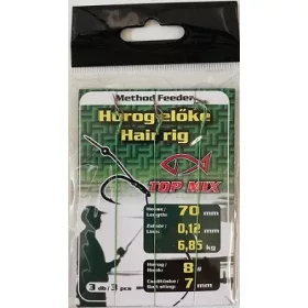   Top Mix Method Feeder 8 Haczyk z oczkiem i zadziorami, z plecionym przyponem i szpikulcem na przynęty 3szt
