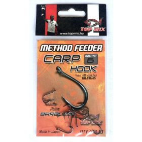   Top Mix Method Feeder Carp 6 Z uchem, Bezzadziorowy Haczyk karpiowy 10szt.