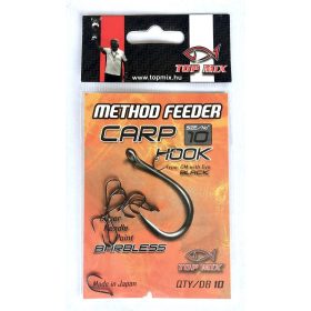   Top Mix Method Feeder Carp 10 Z uchem, Bezzadziorowy Haczyk karpiowy 10szt.