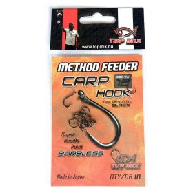   Top Mix Method Feeder Carp 14 Z uchem, Bezzadziorowy Haczyk karpiowy 10szt.