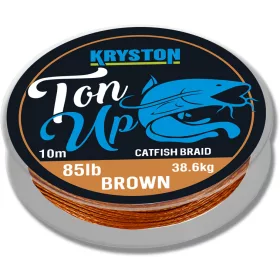   Kriston Ton Up Catfish Braid 85lb 10m 1.51mm Plecionka przyponowa-Ciemnobrązowy