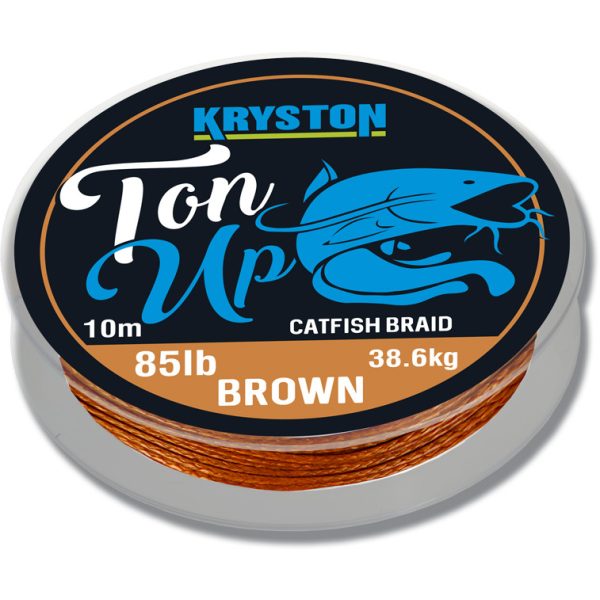 Kriston Ton Up Catfish Braid 85lb 10m 1.51mm Plecionka przyponowa-Ciemnobrązowy