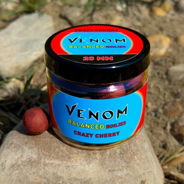 Feedermánia Venom Balanced Boilies Crazy Cherry 16mm Tonące Przynęty Haczykowe 100gr