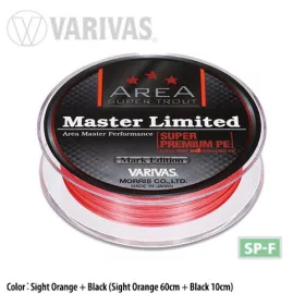   Varivas Trout Area Master Limited PE 75m #0,2 6,5lb Sight Orange Fonott Főzsinór