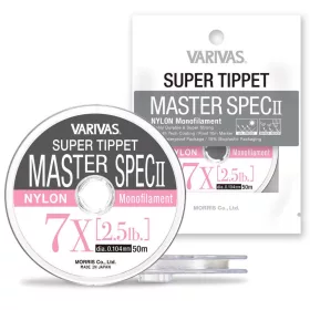   Varivas Super Tippet Master Spec ll Nylon 6,5X 50m 0,117mm 3,3lb Żyłka przyponowa do wędkarstwa muchowego