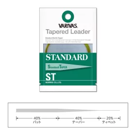   Varivas Vékonyodó Előke Tapered Leader Standard ST 1X 3,66m 0,260-0,56mm Legyező Előkezsinór