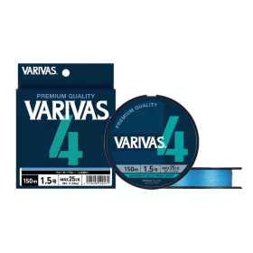   Varivas PE 4 Blue Edition 150m #1,0 0,165mm 18lb Water Blue Plecionka Główna