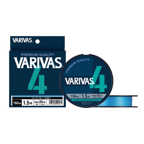 Varivas PE 4 Blue Edition 150m #1,2 0,185mm 21lb Water Blue Plecionka Główna