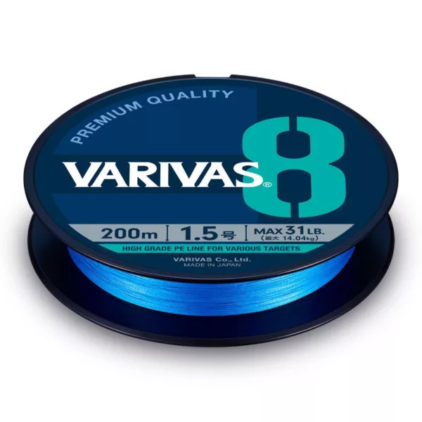 Varivas PE 8 Blue Edition 150m #0,6 0,128mm 13lb Fluo Ocean Blue Plecionka Główna