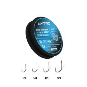   Nytro NTO1 Big Bream 12 0,17mm 50cm Wiązany Haczyk z Oczkiem, Zadziorowy Quick-Stop 8szt
