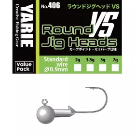 Yarie 406 Round VS Semi Barb 1/0 3,5gr Główka Jigowa 10szt