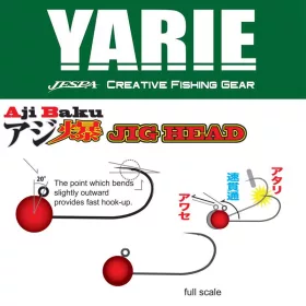 Yarie 646 Ajibaku Red 6 3,0gr Główka Jigowa 4szt