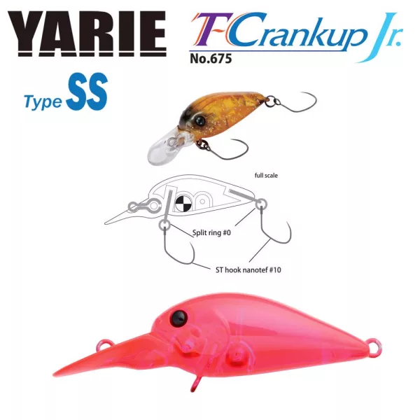 Yarie T-Crankup Jr 675 Type SS 2,8cm 2,1gr C18 Clear Pink Wobler