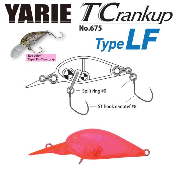 Yarie T-Crankup 675 Type LF 3,5cm 2,6gr C18 Przezroczysty Różowy Wobler