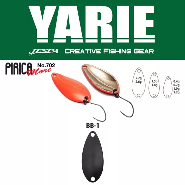 Yarie 702 Pirica More 1,0gr BB1 Fekete Kanál Villantó