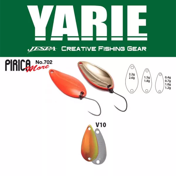 Yarie 702 Pirica More 1,0gr V10 Mix Orange Błystka Wahadłowa