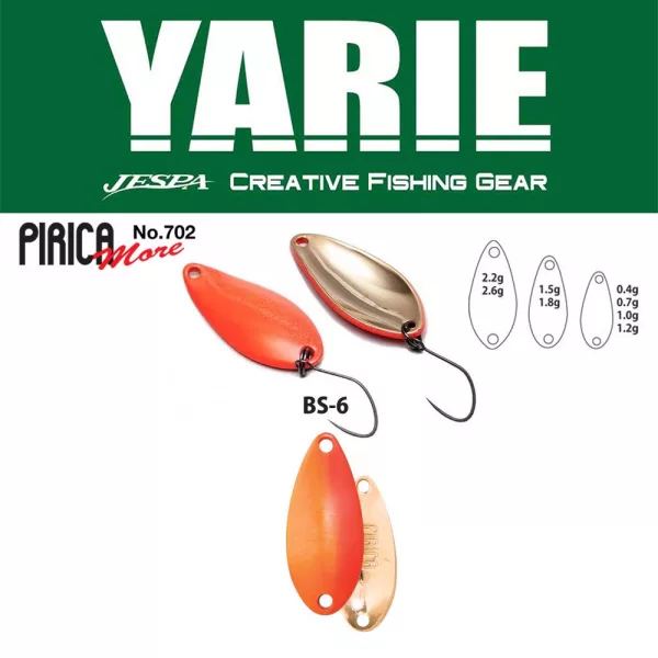 Yarie 702 Pirica More 1.5gr BS-6 Candy Orange Spoon Lure