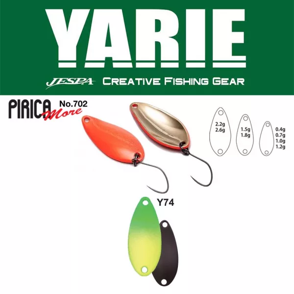 Yarie 702 Pirica More 1,8gr Y74 Green/Lemon Błystka Wahadłowa