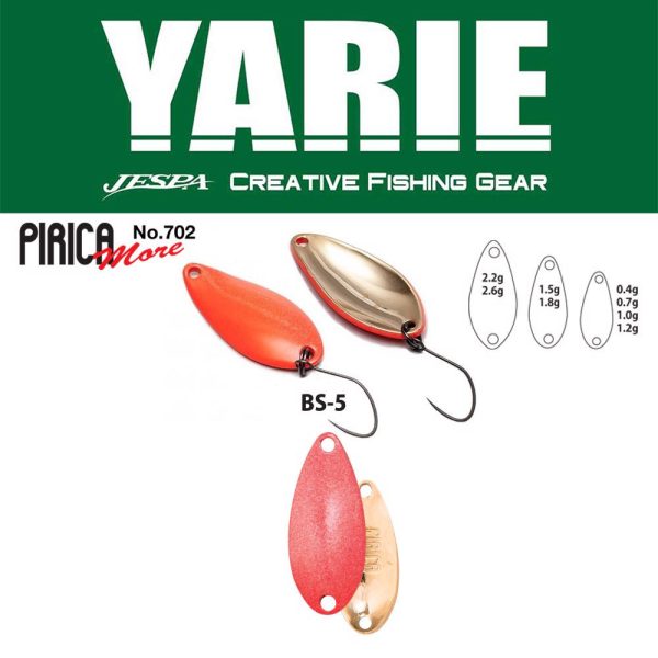 Błystka wahadłowa Yarie 702 Pirica More 2,2gr BS-5 Matte Red