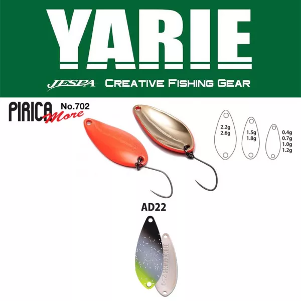 Yarie 702 Pirica More 2,6gr AD22 Saber Silver Błystka wahadłowa