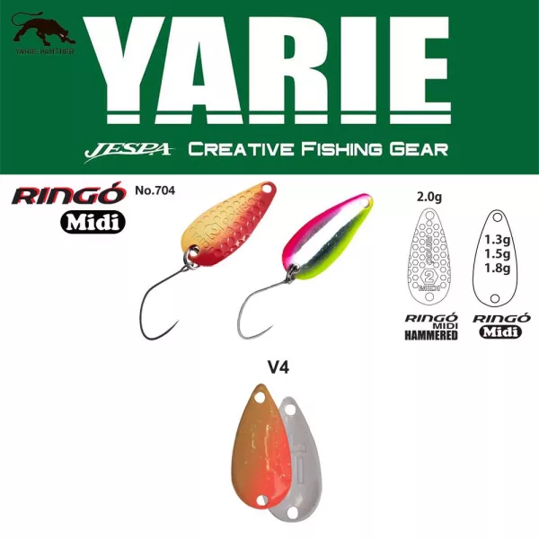 Yarie 704 Ringo Midi 1,5gr V4 MG Ice Błystka Wahadłowa