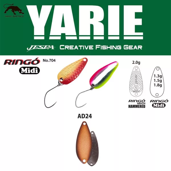 Yarie 704 Ringo Midi 1,8gr AD24 Oyster Błystka Wahadłowa