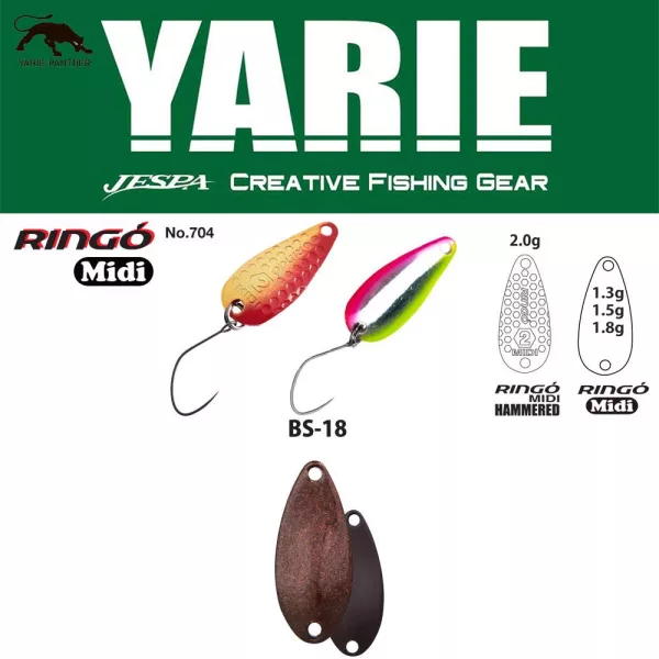 Yarie 704 Ringo Midi 1,8gr BS-18 Gradation R Dark Brown Błystka Wahadłowa