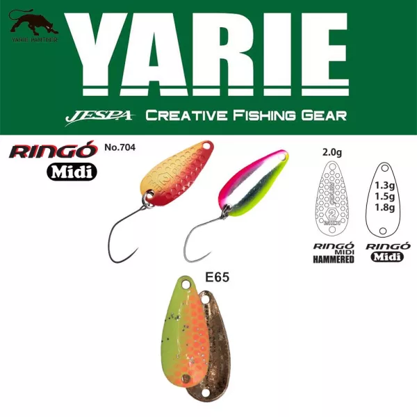 Yarie 704 Ringo Midi 1,8gr E65 Second Lemon Błystka Wahadłowa