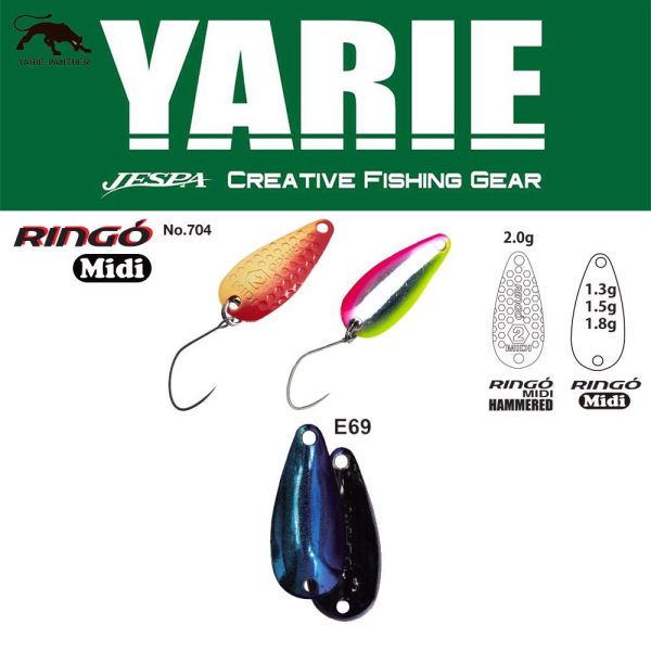 Yarie 704 Ringo Midi 1,8gr E69 Fire Blue Błystka Wahadłowa