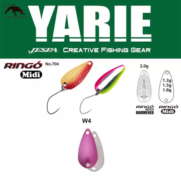 Yarie 704 Ringo Midi 1,8gr W4 Norinori Pink Błystka Wahadłowa