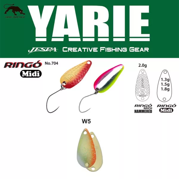 Yarie 704 Ringo Midi 1,8gr W5 Melon Short Błystka Wahadłowa