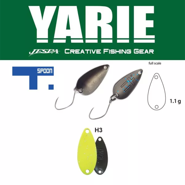 Błystka wahadłowa Yarie 706 T-Spoon 1,1gr H3 Chart Glitter