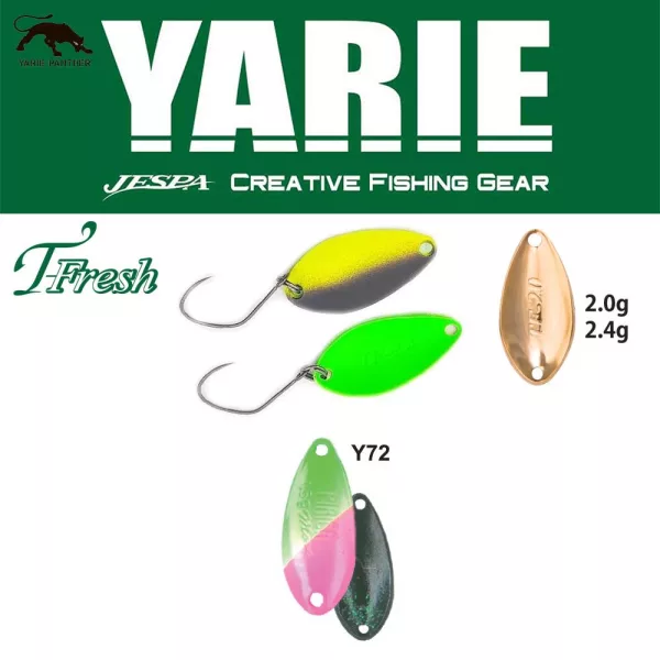 Yarie 708T T-Fresh 2,4gr Y72 Green/Pink Błystka Wahadłowa