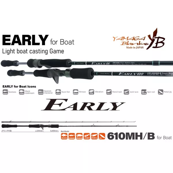 Yamaga Blanks Early Boat 610MH/B Baitcast 2,10m 10-50gr 2 Részes Pergető Bot