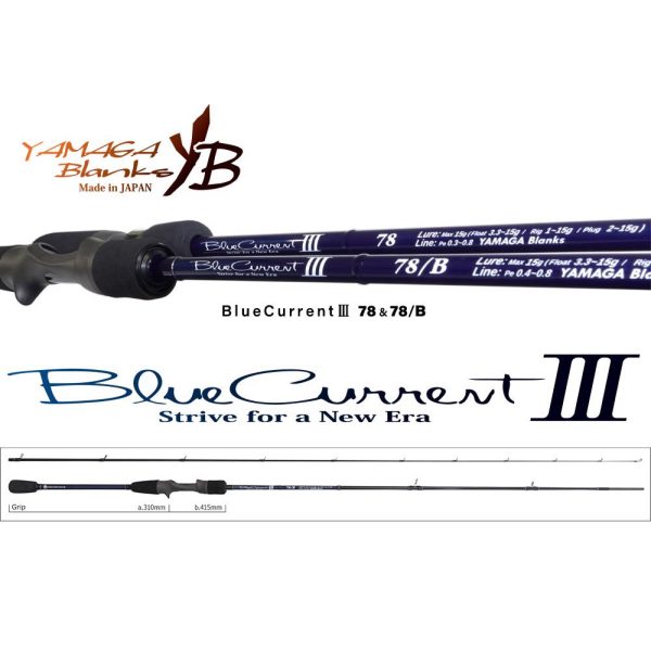 Yamaga Blanks Blue Current III 78/B CAST 2,42m 2-15gr 2-częściowa Wędka Spinningowa