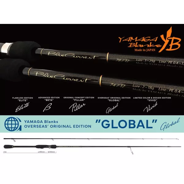 Yamaga Blanks Blue Current 78TZ Nano Global 2,345m 5-25gr 2 Részes Pergető Bot