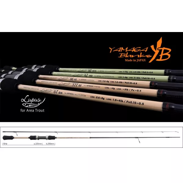 Yamaga Blanks Lupus Area 66RS Retrieve 1,99m 0,8-6gr 2 Részes Pergető Bot