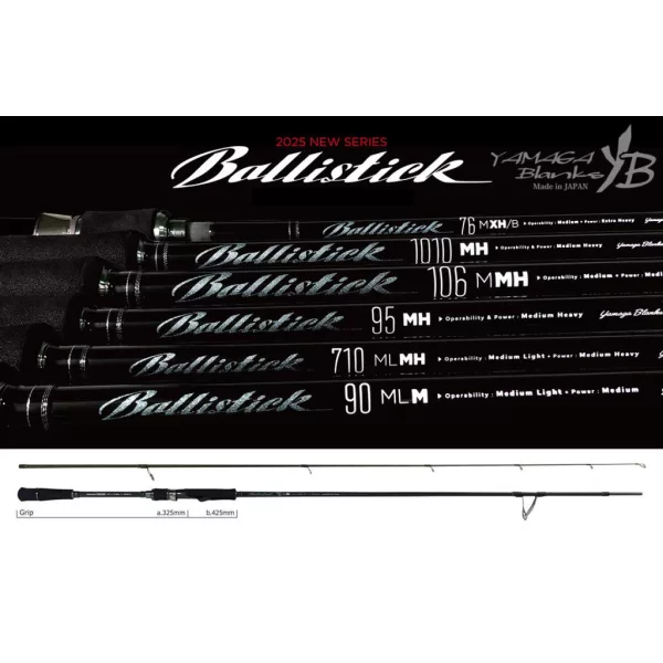 Wędka Spinningowa Yamaga Blanks Ballistick 710ML-MH 2,394m 2-40gr Fuji Sic K Titanium 2-częściowa