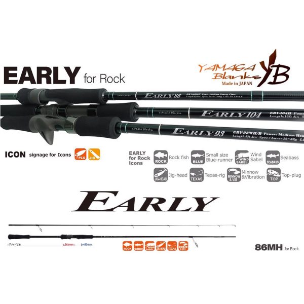 Yamaga Blanks Early Rock 86MH 2,59m 7-40gr 2 Részes Pergető Bot