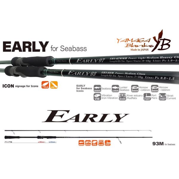 Yamaga Blanks Early Seabass 93M 2,81m 7-35gr 2 Részes Pergető Bot