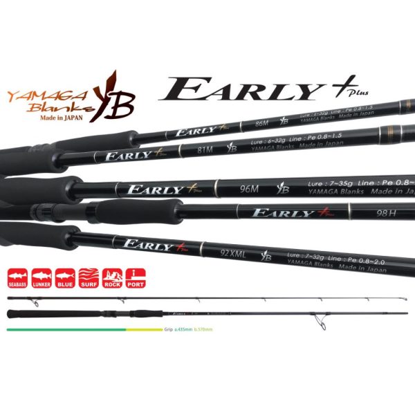 Yamaga Blanks Early+ 98H 2,93m 18-60gr 2 Részes Pergető Bot