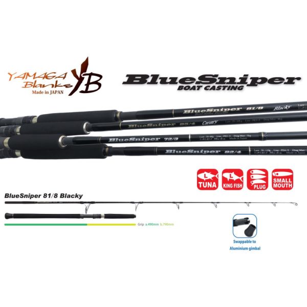 Yamaga Blanks Blue Sniper 81/8 Blacky Tuna 2,48m 45-120gr 2-częściowa Wędka Spinningowa