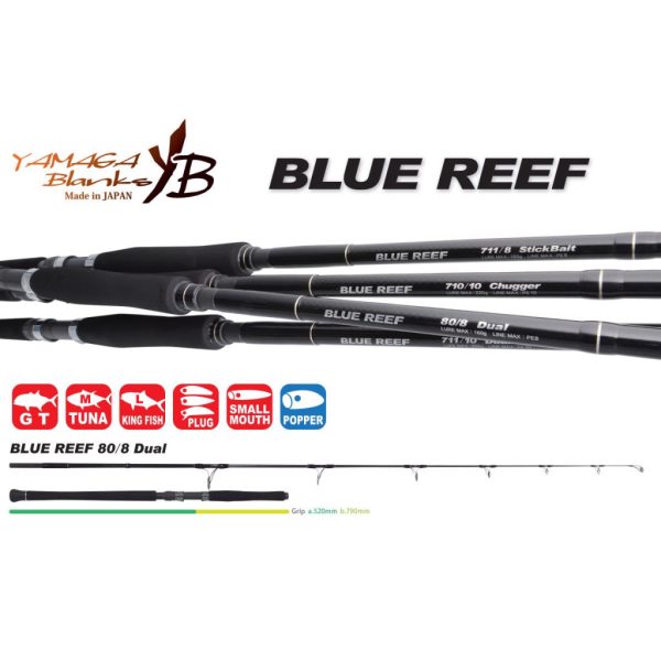 Yamaga Blanks Blue Reef GT 80/8 Dual 2.49m 160gr 2-piece Spinning Rod