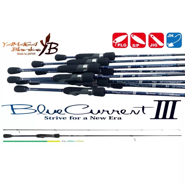 Yamaga Blanks Blue Current III 76Stream 2,29m 1,6-12gr 2-częściowa Wędka Spinningowa