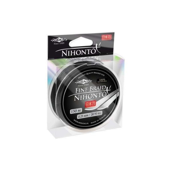Mikado Nihonto Fine 0,12mm 15m czarny pleciona linka przyponowa