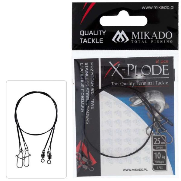 Mikado X-Plode 25cm 10kg Przypon Drapieżny Z krętlikiem