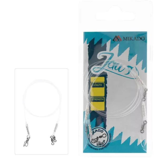 Mikado Jaws Fluorocarbon 25cm 15kg Przypon Drapieżny 2 szt.